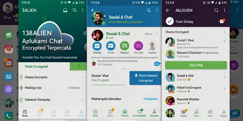 Tampilan utama aplikasi 138ALIEN dengan fitur Chat Encrypted.
