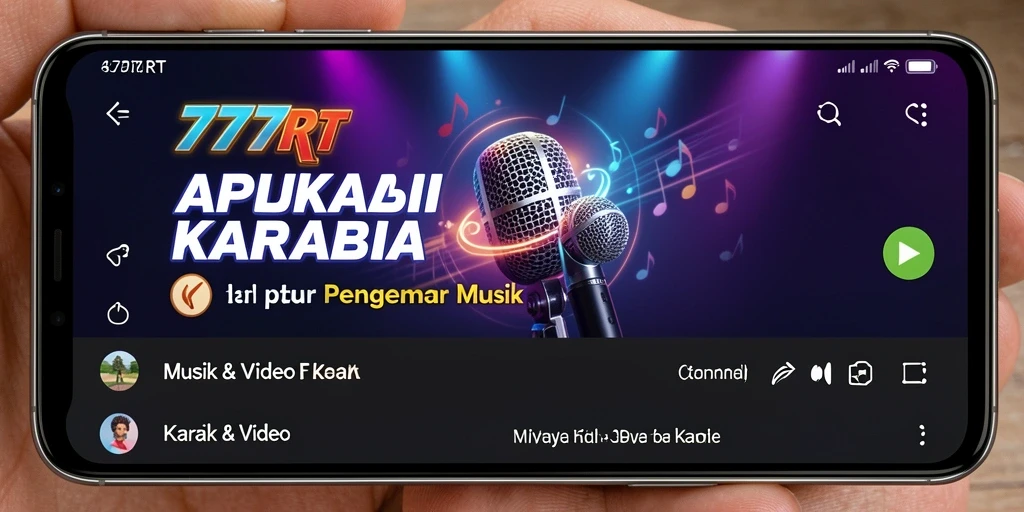 Antarmuka aplikasi 777RT yang menarik dan menyenangkan untuk Karaoke.