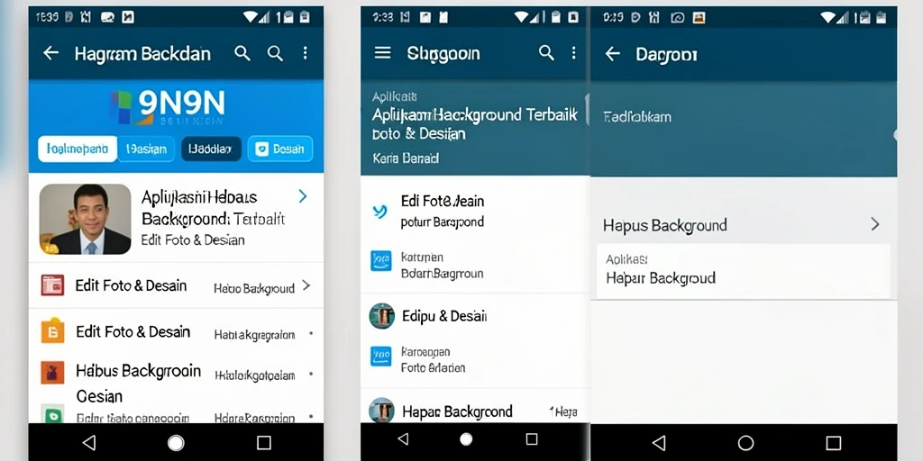 Antarmuka aplikasi 9N9N yang user-friendly untuk Hapus Background.