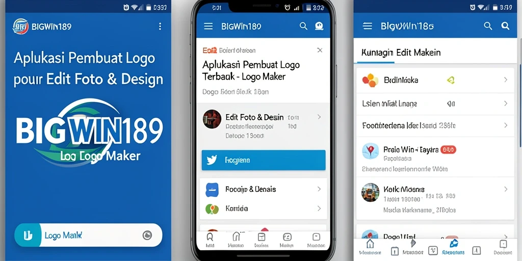 Tampilan antarmuka pengguna <strong>BIGWIN189</strong> untuk desain logo yang intuitif.