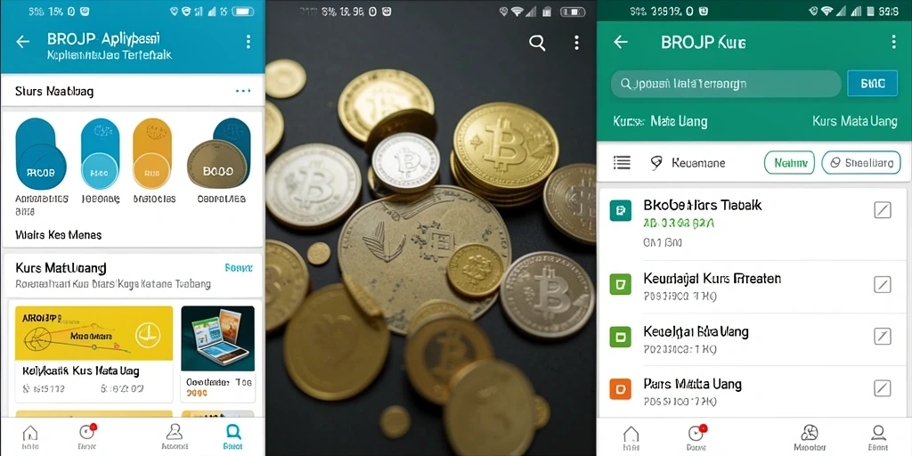 Tampilan antarmuka aplikasi Kurs Mata Uang BROJP yang user-friendly.