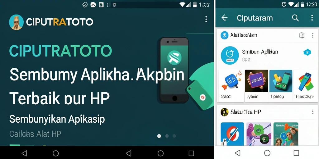 Antarmuka pengguna CIPUTRATOTO dengan fitur sembunyikan aplikasi.