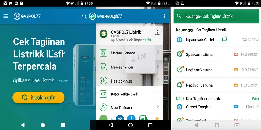 Antarmuka GASPOL77 menampilkan informasi tagihan listrik dengan jelas dan mudah dipahami.