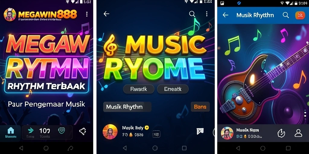 Antarmuka permainan MEGAWIN888 yang menampilkan alunan musik dan ritme yang menarik.