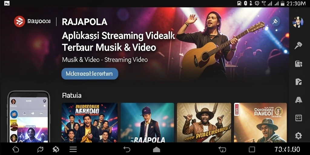 Tampilan antarmuka aplikasi RAJAPOLA untuk Streaming Video yang menarik.