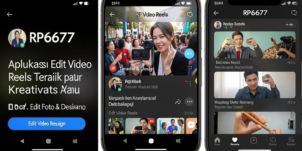 Tampilan antarmuka RP6677 yang user-friendly untuk Edit Video Reels.