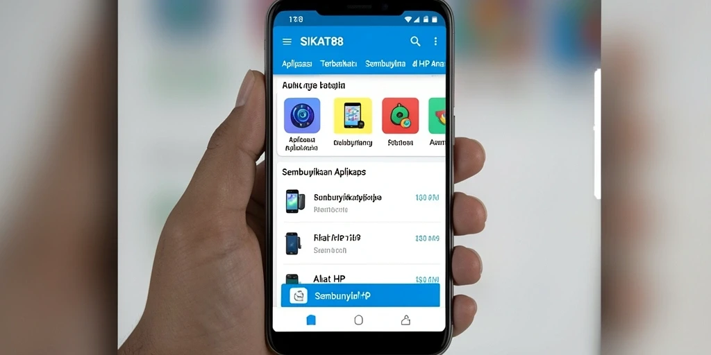 Tampilan antarmuka SIKAT88 untuk menyembunyikan aplikasi di HP.