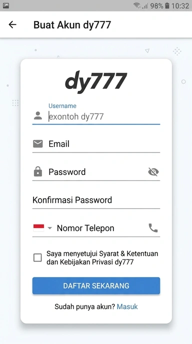 Panduan Lengkap Membuat Akun Baru dy777